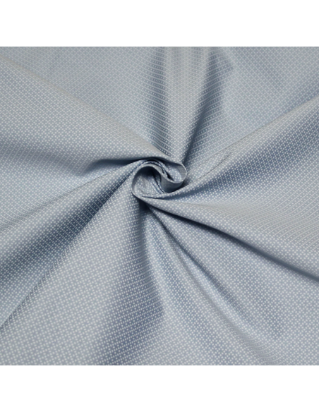 Satin coton & élasthanne - Pointillé blanc fond bleu clair