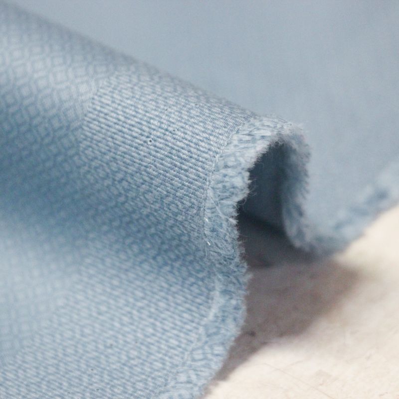 Gabardine coton & élasthanne - Bleu losanges