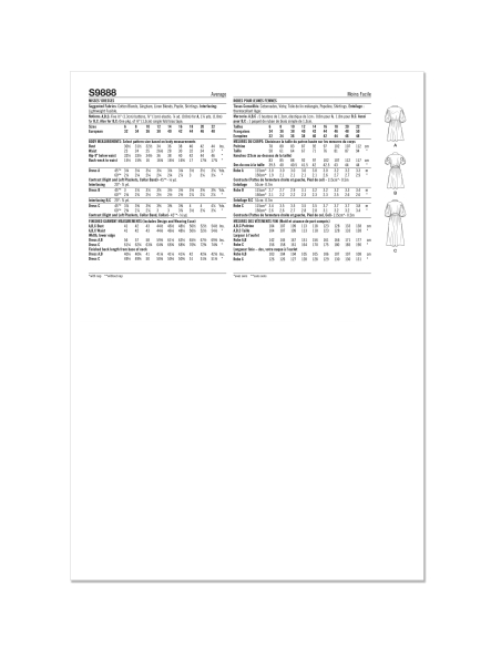 Patron Simplicity 9888.H5 (34-42) - Robe-chemise décontractée à taille élastique