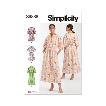 Patron Simplicity 9888.R5 (42-50) - Robe-chemise décontractée à taille élastique