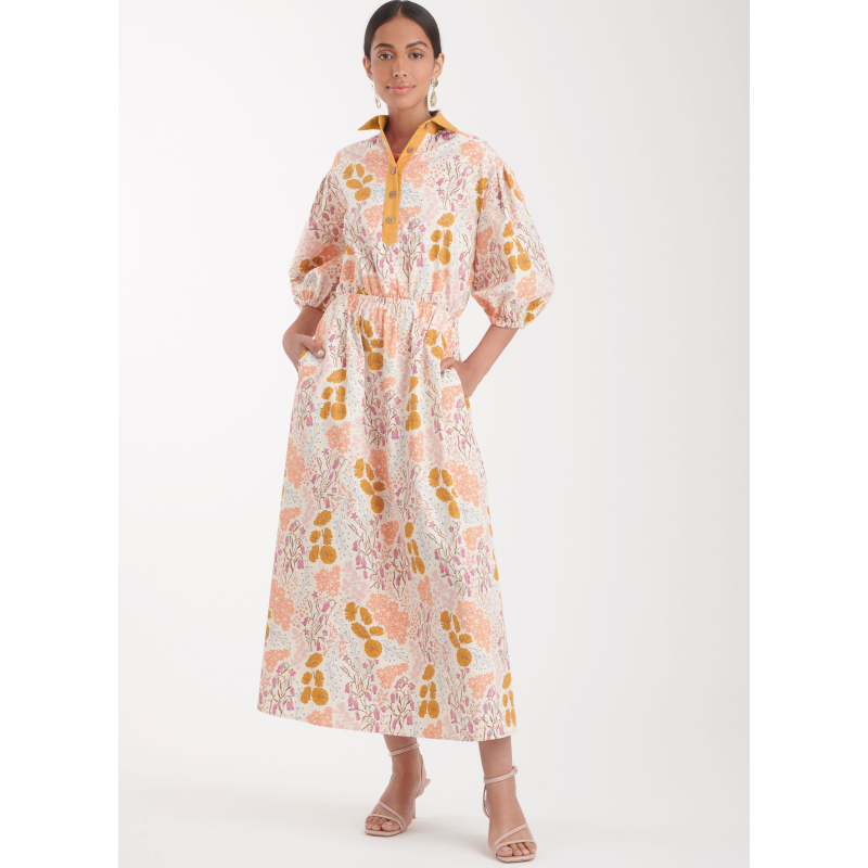 Patron Simplicity 9888.R5 (42-50) - Robe-chemise décontractée à taille élastique