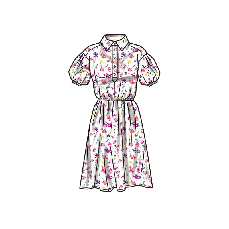 Patron Simplicity 9888.R5 (42-50) - Robe-chemise décontractée à taille élastique