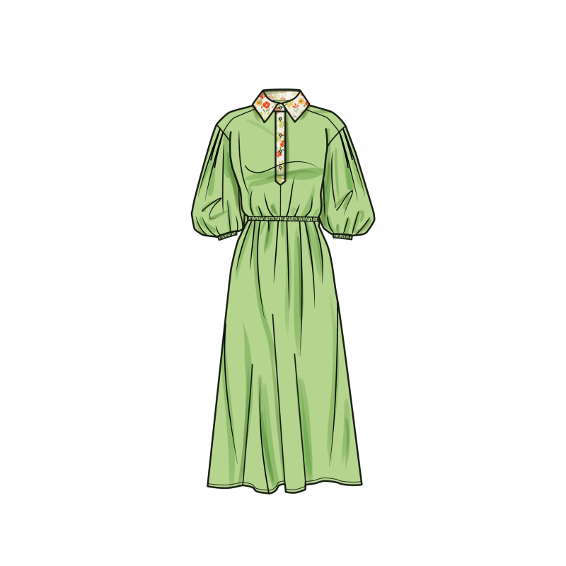 Patron Simplicity 9888.R5 (42-50) - Robe-chemise décontractée à taille élastique