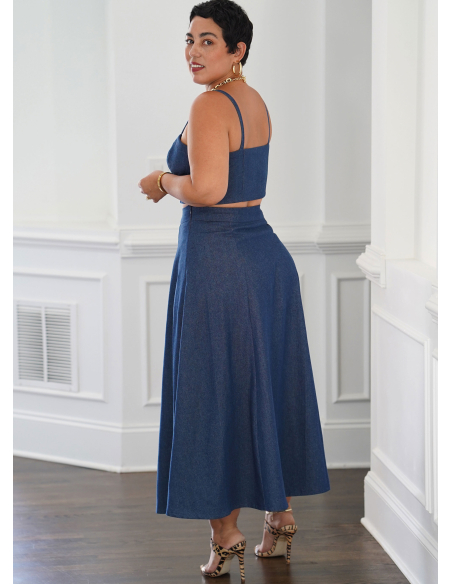 Patron Simplicity 9894.AA (38-46) - Ensemble corset court et jupe en deux longueurs