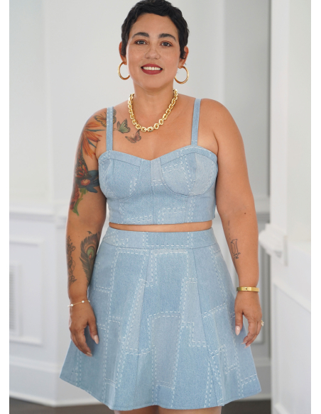 Patron Simplicity 9894.AA (38-46) - Ensemble corset court et jupe en deux longueurs