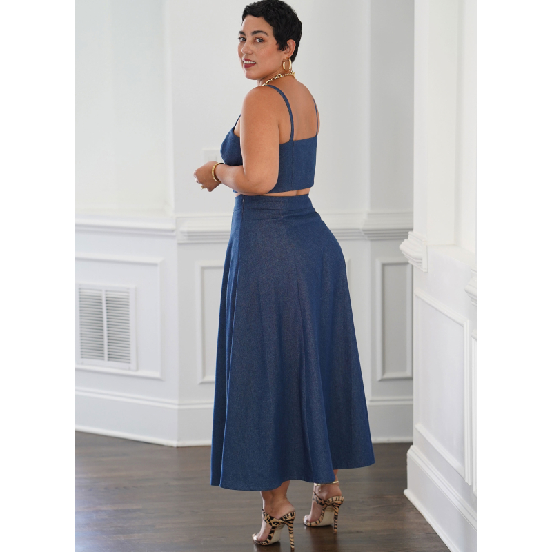 Patron Simplicity 9894.BB (48-56) - Ensemble corset court et jupe en deux longueurs