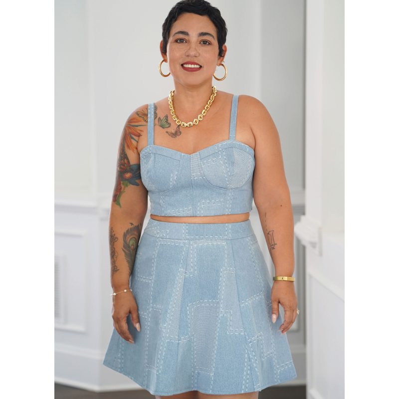 Patron Simplicity 9894.BB (48-56) - Ensemble corset court et jupe en deux longueurs