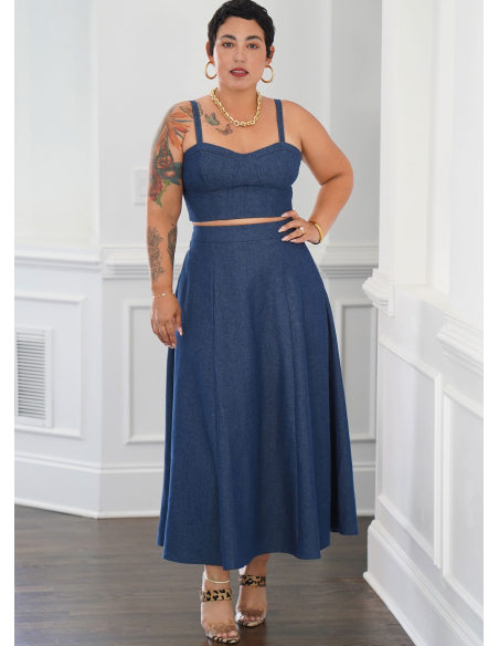 Patron Simplicity 9894.BB (48-56) - Ensemble corset court et jupe en deux longueurs