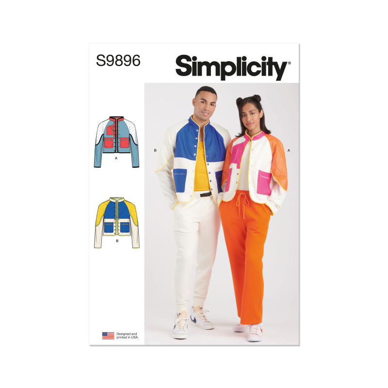 Patron Simplicity 9896.A - Sweat-shirt unisexe à manches raglan