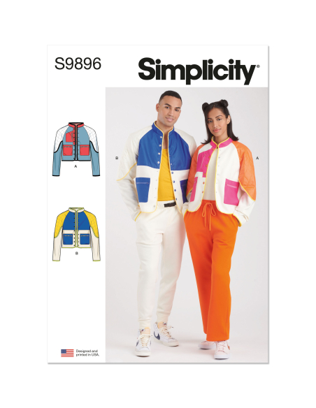 Patron Simplicity 9896.A - Sweat-shirt unisexe à manches raglan