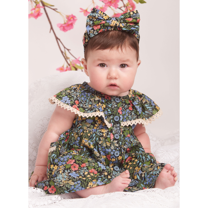 Patron Simplicity 9898.A - Robe, culotte et bandeau pour bébés