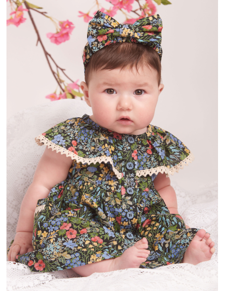 Patron Simplicity 9898.A - Robe, culotte et bandeau pour bébés