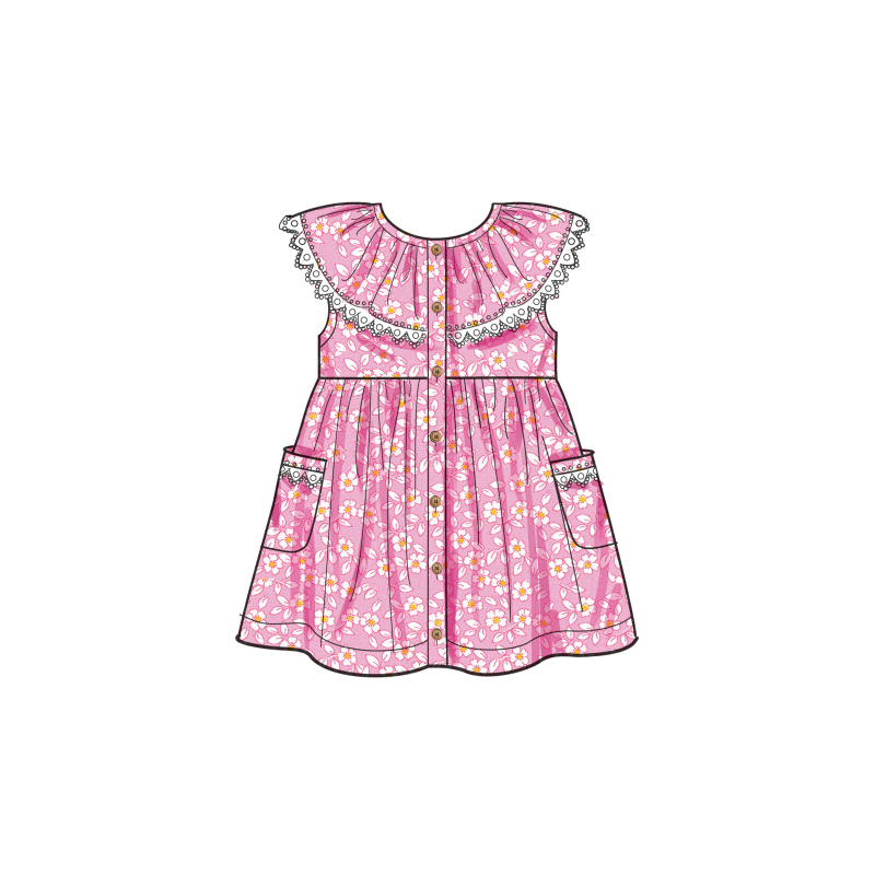 Patron Simplicity 9898.A - Robe, culotte et bandeau pour bébés