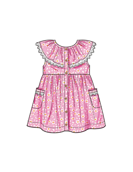 Patron Simplicity 9898.A - Robe, culotte et bandeau pour bébés