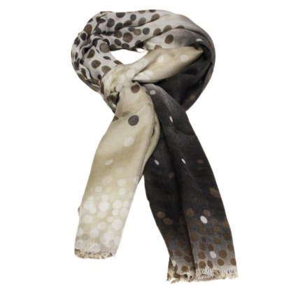 Étole 100% micromodal - Pois camaieu de marron