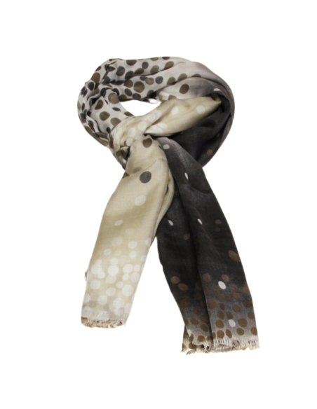 Étole 100% micromodal - Pois camaieu de marron