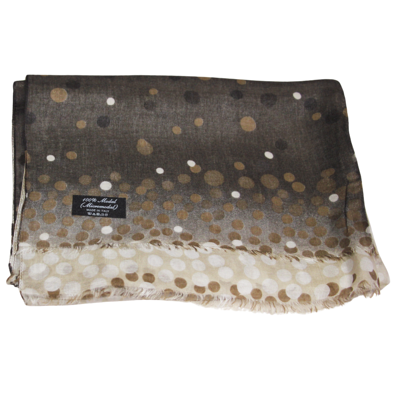 Étole 100% micromodal - Pois camaieu de marron