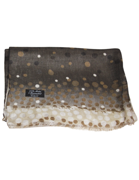 Étole 100% micromodal - Pois camaieu de marron