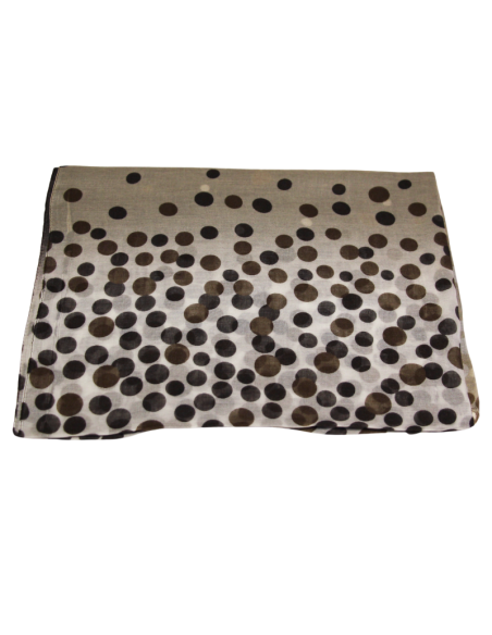 Étole 100% micromodal - Pois camaieu de marron