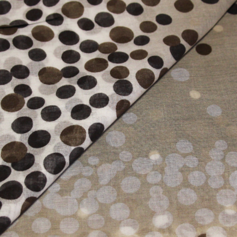 Étole 100% micromodal - Pois camaieu de marron