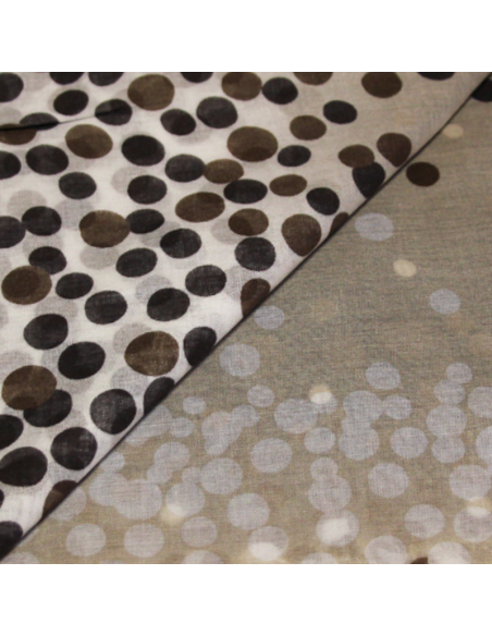 Étole 100% micromodal - Pois camaieu de marron