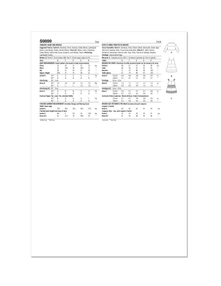 Patron Simplicity 9899.A - Veste en jean et robes à volants pour tout-petits