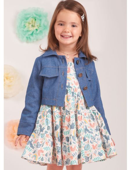 Patron Simplicity 9899.A - Veste en jean et robes à volants pour tout-petits