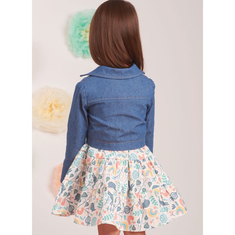 Patron Simplicity 9899.A - Veste en jean et robes à volants pour tout-petits
