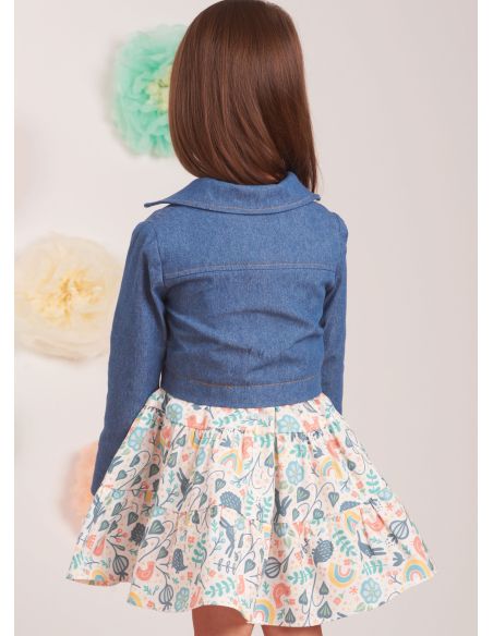 Patron Simplicity 9899.A - Veste en jean et robes à volants pour tout-petits