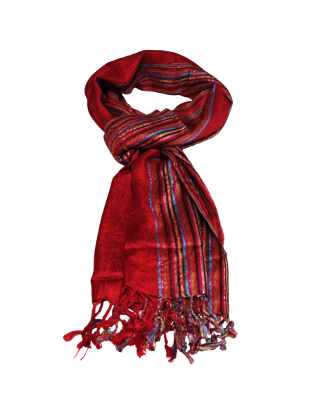 Étole 100% viscose - Jaipur rouge rosé