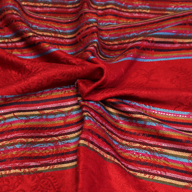 Étole 100% viscose - Jaipur rouge rosé