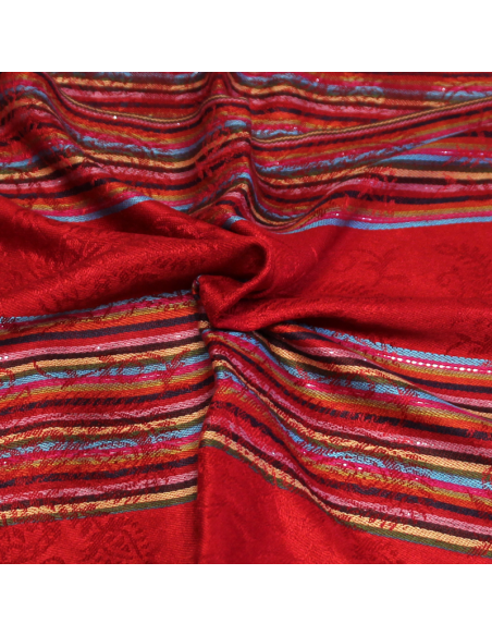 Étole 100% viscose - Jaipur rouge rosé