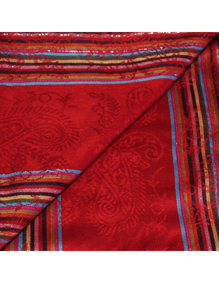 Étole 100% viscose - Jaipur rouge rosé
