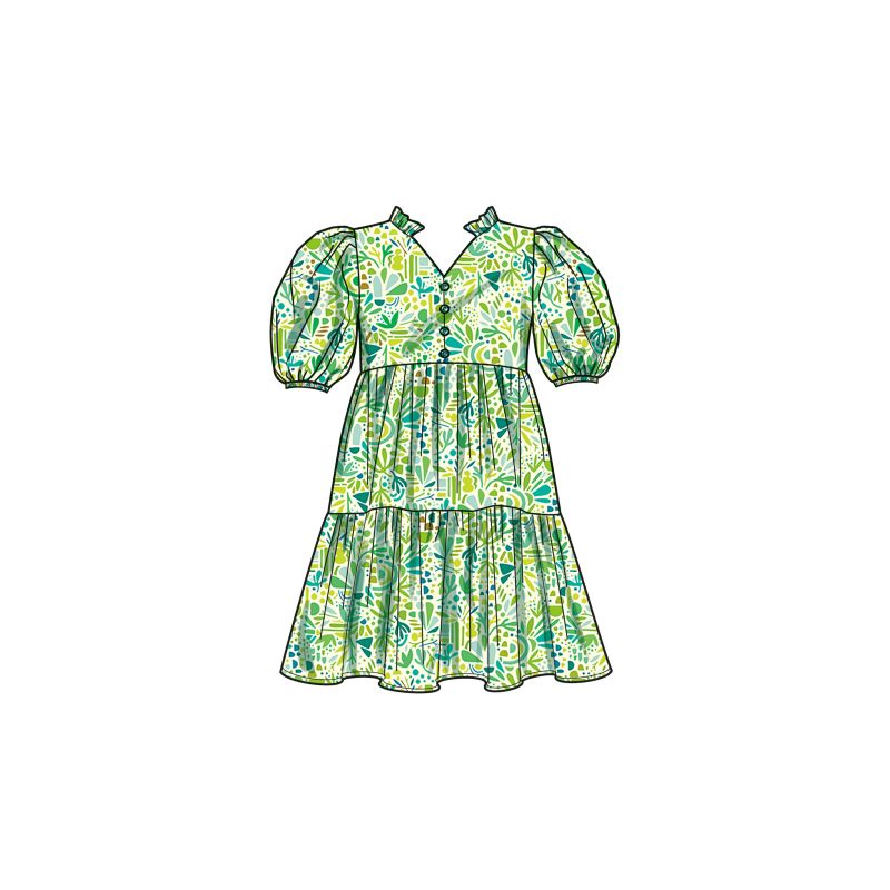 Patron Simplicity 9900.HH (3-6) - Robe à étages pour enfants avec variations de manches et de longueur