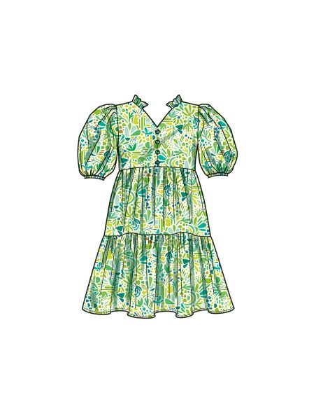 Patron Simplicity 9900.HH (3-6) - Robe à étages pour enfants avec variations de manches et de longueur