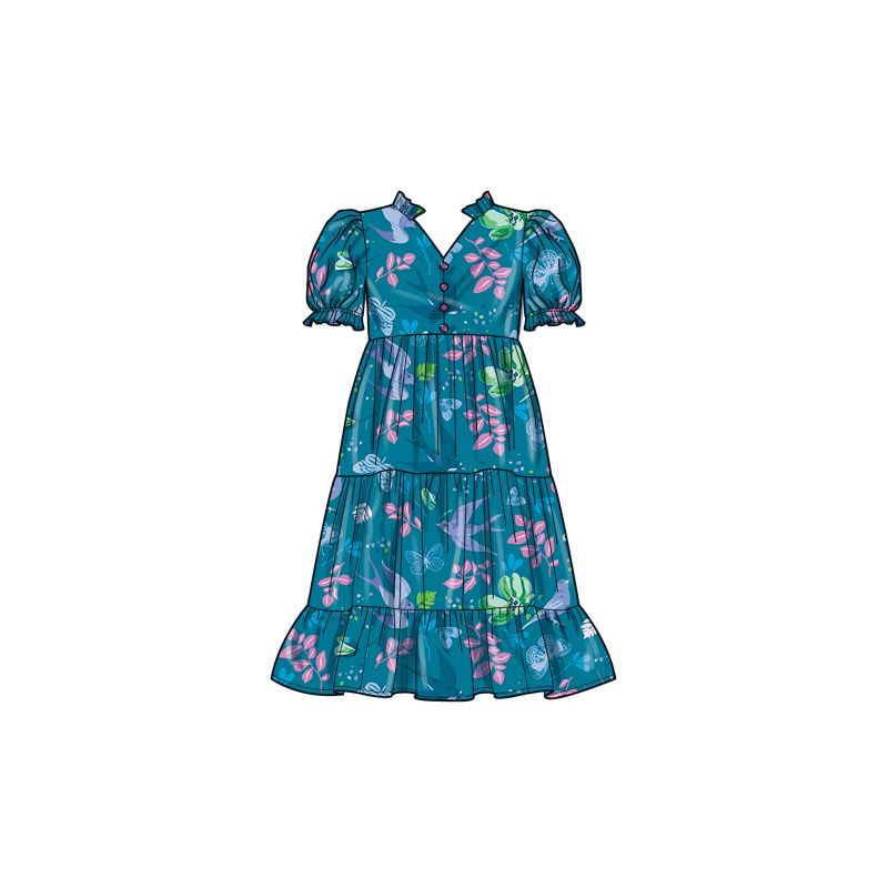 Patron Simplicity 9900.HH (3-6) - Robe à étages pour enfants avec variations de manches et de longueur