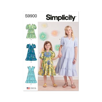 Patron Simplicity 9900.HH (3-6) - Robe à étages pour enfants avec variations de manches et de longueur