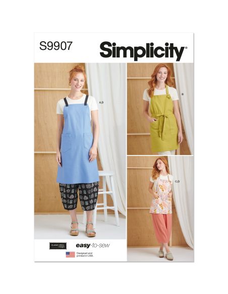 Patron Simplicity 9907.A - Tabliers et pantalons pour femmes par Elaine Heigl Designs