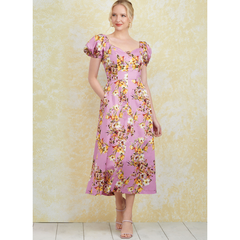 Patron Simplicity 9918.D5 (32-40) - Robe à encolure cœur avec variations de manches et de longueur