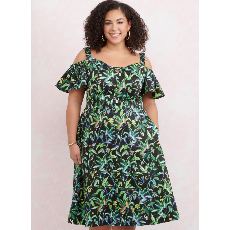 Patron Simplicity 9919.W3 (58-66) - Robe à encolure cœur avec variations de manches et de longueur