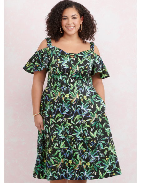 Patron Simplicity 9919.W3 (58-66) - Robe à encolure cœur avec variations de manches et de longueur