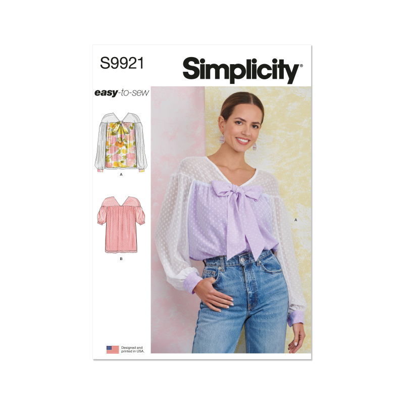 Patron Simplicity 9921.K5 (36-44) - Haut décontracté avec variations de manches