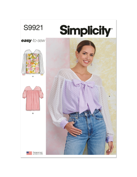 Patron Simplicity 9921.K5 (36-44) - Haut décontracté avec variations de manches