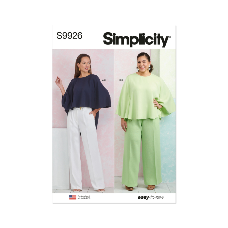 Patron Simplicity 9926.AA (38-46) - Haut ample à manches longues et pantalon large