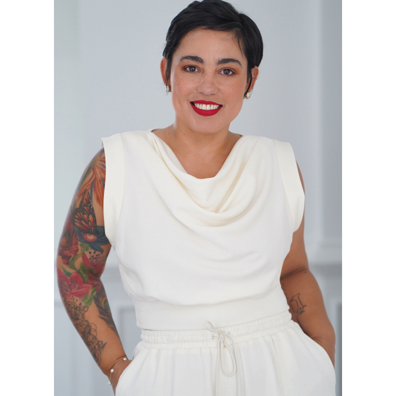 Patron Simplicity 9929.AA (32-50) -  Ensemble détente avec top drapé et pantalon large