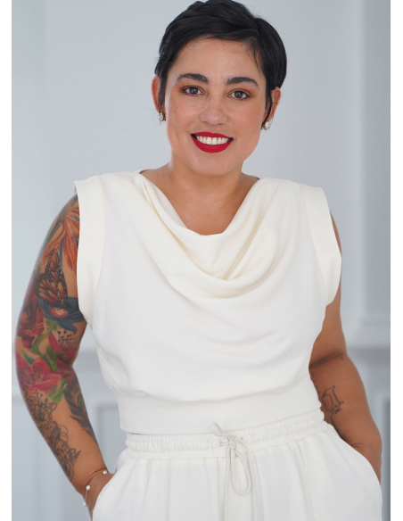 Patron Simplicity 9929.AA (32-50) -  Ensemble détente avec top drapé et pantalon large