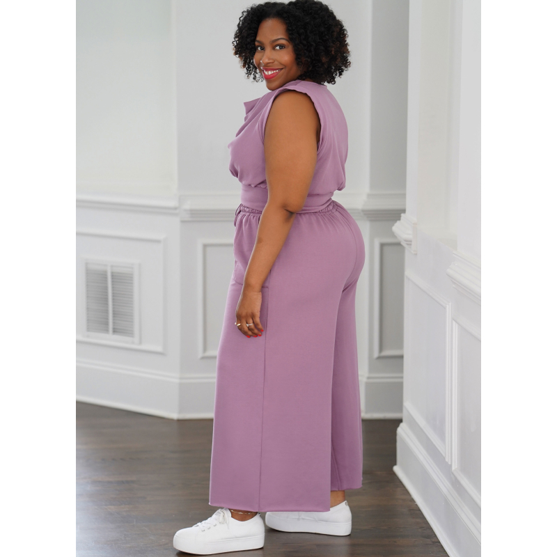 Patron Simplicity 9929.BB (48-66) -  Ensemble détente avec top drapé et pantalon large