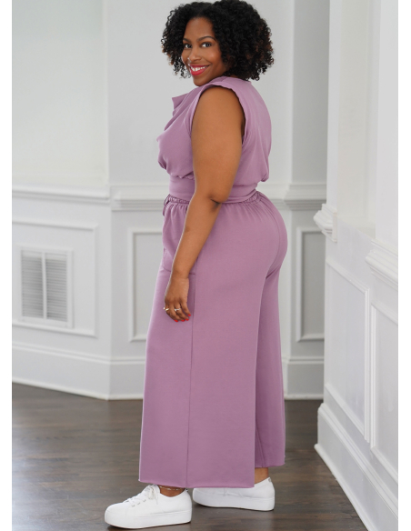 Patron Simplicity 9929.BB (48-66) -  Ensemble détente avec top drapé et pantalon large