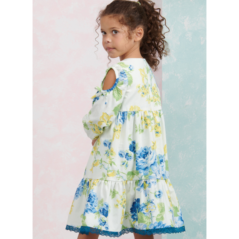 Patron Simplicity 9933.HH (3-6) -  Robe à étages pour enfants et jeunes filles avec variations de manches