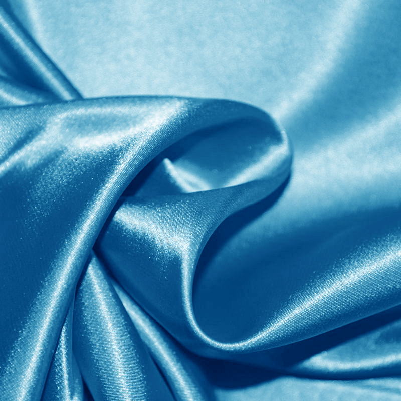 Satin de polyester élasthanne - Bleu azur